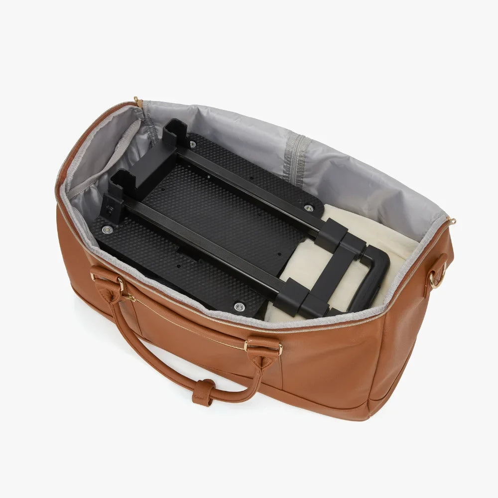 2-in-1 Vegan Leather Garment Duffel Bag with Roller