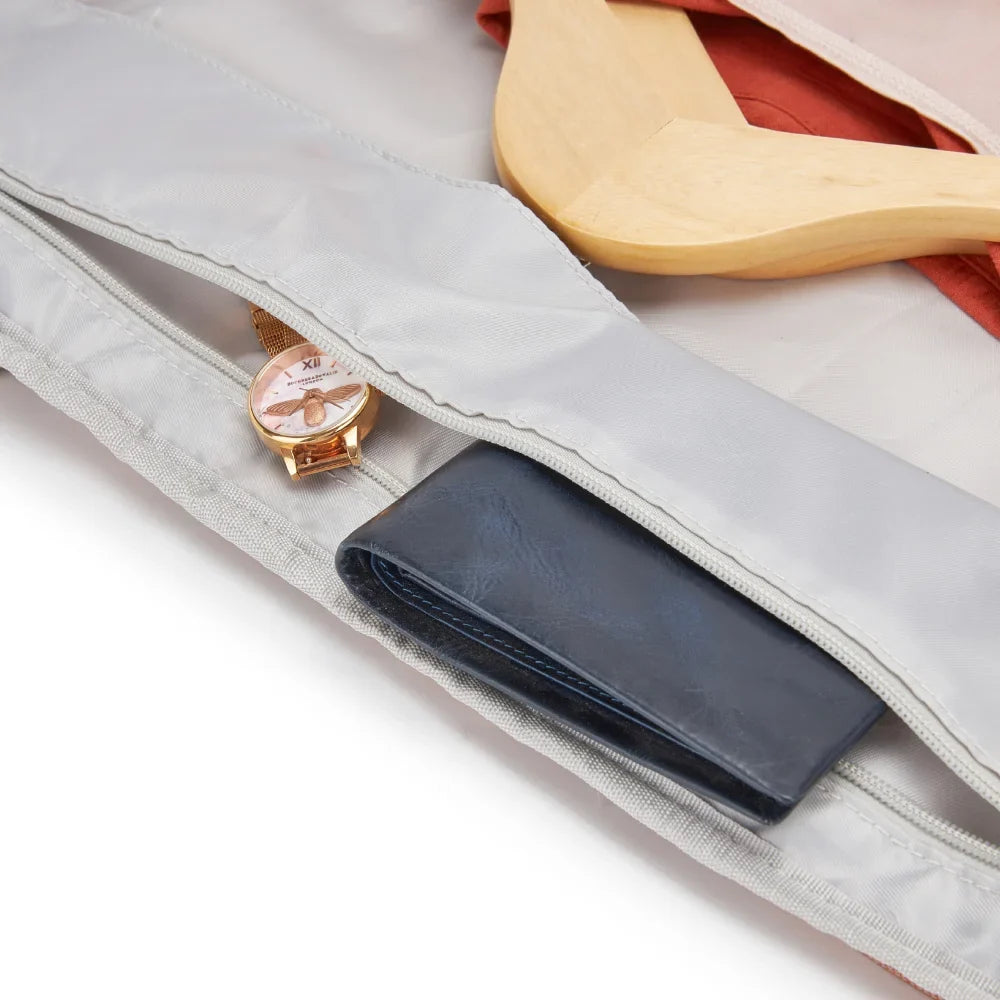2-in-1 Vegan Leather Garment Duffel Bag with Roller