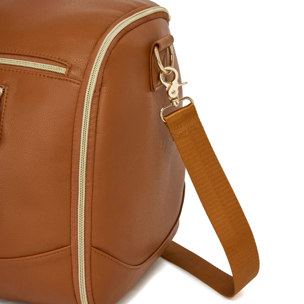 2-in-1 Vegan Leather Garment Duffel Bag with Roller