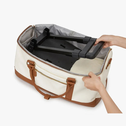 2-in-1 Vegan Leather Garment Duffel Bag with Roller