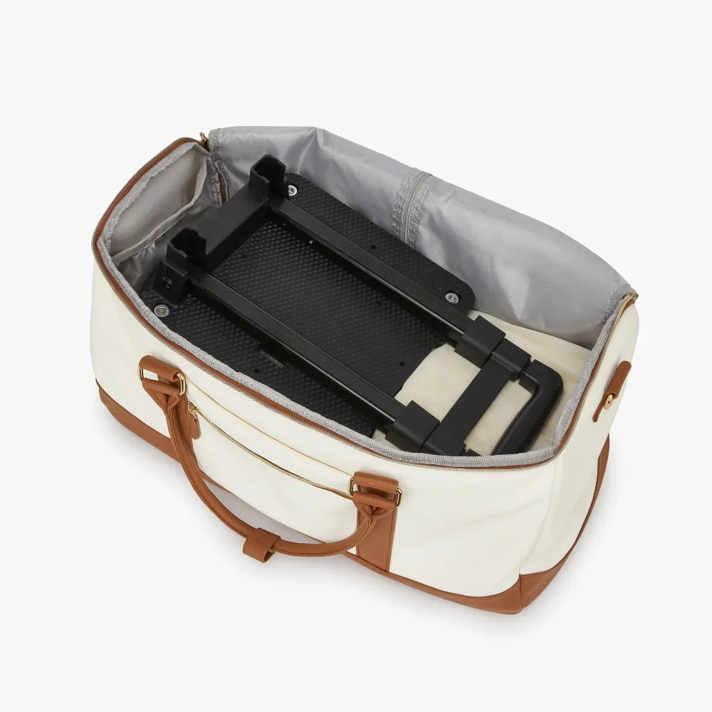 2-in-1 Vegan Leather Garment Duffel Bag with Roller