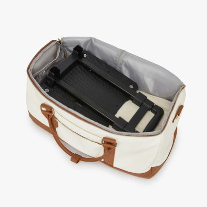 2-in-1 Vegan Leather Garment Duffel Bag with Roller