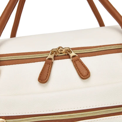 2-in-1 Vegan Leather Garment Duffel Bag with Roller